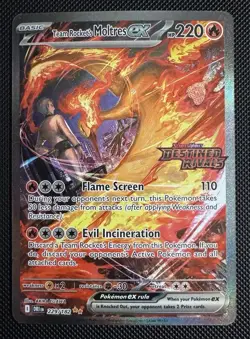 Pokemon TCG Team Rockets Moltres EX Destined Rivals Card 229/182 SIR Stamped - Image 2