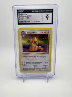 1999 Pokemon Dragonite 4/62 Holo Rare | Fossil | WOTC | CGC Mint 9 - Image 1