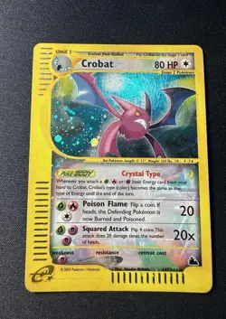 2003 POKEMON SKYRIDGE CRYSTAL CROBAT HOLO #147 SECRET RARE VINTAGE ! - Image 2