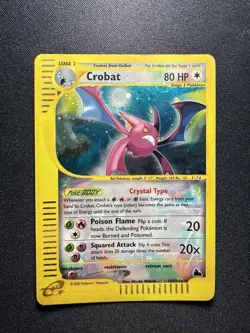 2003 POKEMON SKYRIDGE CRYSTAL CROBAT HOLO #147 SECRET RARE VINTAGE ! - Image 3