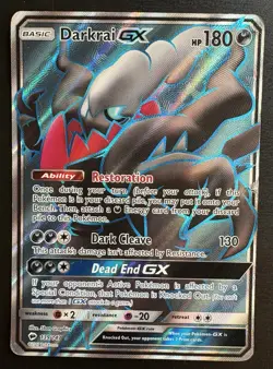 Darkrai GX 139/147 Pokemon Burning Shadows Sun Moon Full Art Rare Card Damaged - Image 1