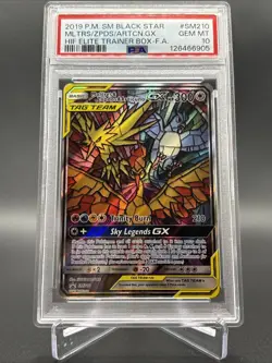 Moltres Zapdos Articuno GX SM210 Pokemon Hidden Fates Stained Glass Birds PSA 10 - Image 1