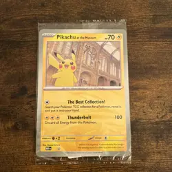Pikachu At The Museum, Pokemon X Natural History Museum Jumbo Promo Pokemon Card - Image 1