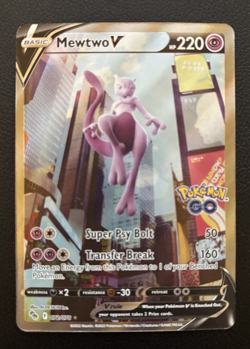Mewtwo V (Alternate Full Art) 072/078 Pokemon GO Holo, Near Mint Condition - Image 1