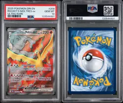 2025 Pokemon Dri EN-Destined Rivals Rocket's Moltres EX Ultra Rare PSA 10 - Image 3