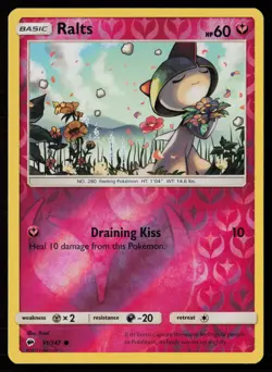 Ralts 91/147 Reverse Holofoil Pokemon TCG SM - Burning Shadows LP - Image 1