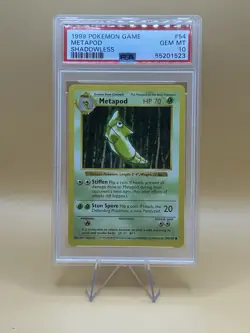 1999 Pokemon Shadowless Base Set Metapod #54 PSA 10 - Image 1