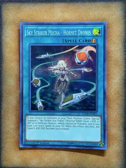 Yugioh Sky Striker Mecha - Hornet Drones DASA-EN033 Super Rare 1st Ed LP - Image 1