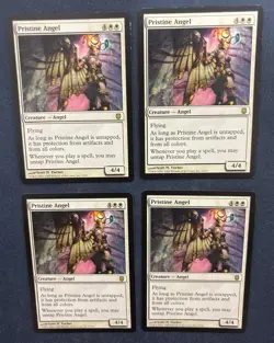 MTG 4X DARKSTEEL PRISTINE ANGEL MAGIC THE GATHERING ENGLISH RARE CREATURE WHITE - Image 1