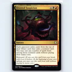 MTG Fevered Suspicion #47 AFC Adventures Forgotten Realms Normal R NM Magic Card - Image 1