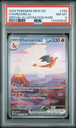 2023 Pokemon Mew En Charizard Ex Special Illustration Rare #199 PSA 8 - Image 1