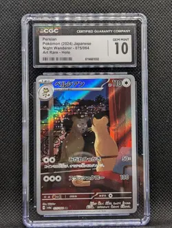 2024 Pokemon Japanese Persian Art Rare Night Wanderer 075/064 (CGC 10 Gem Mint) - Image 1