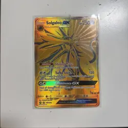 Pokemon Solgaleo GX Sm104a Sun & Moon Gold Black Star Promo Holo NM - Image 1