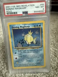 Pokemon TCG Shining Magikarp Neo Revelation Unlimited PSA 8 - Image 1