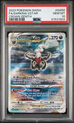 PSA 10 GEM MINT 2023 Pokemon Crown Zenith Darkrai VSTAR Full Art #GG50/GG70 - Image 1