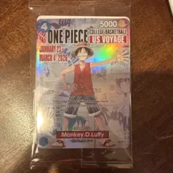 Bandai One Piece CCG Monkey.D.Luffy US Voyage Promo Holo Full Art Card - Image 1
