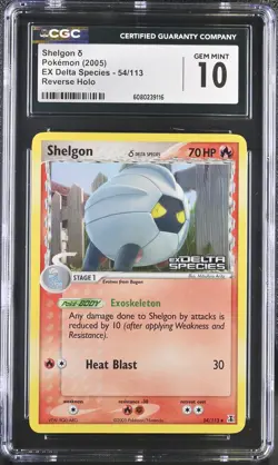 CGC 10 Shelgon EX Delta Species 54/113 Reverse Holo Stamped Pokemon Card - Image 1