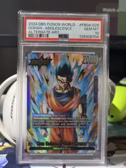 Bandai DBS Fusion World Son Gohan Leader Alt Art Foil 2024 FB04-026 2 Cards - Image 1