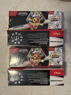 4x Lot - Sam’s Club Pokemon Prismatic Evolutions Surprise Box & Booster Bundle - Image 2
