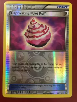 POKEMON CAPTIVATING POKE PUFF 99/114 STEAM SEIGE UNCOMMON REVERSE HOLO NEAR MINT - Image 1