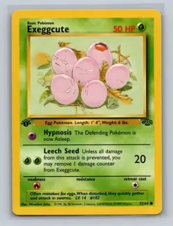 Pokemon TCG Exeggcute #52/64 1st Edition Jungle Set Unlimited WOTC LP - Image 1
