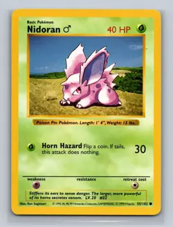 💥 Pokemon 1999 TCG Shadowless Nidoran Base Set 55/102 LP-MP - Image 5