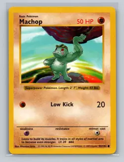 Pokemon TCG Base Set (Shadowless) #052/102 Machop LP - Image 3