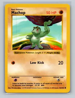 Pokemon TCG Base Set (Shadowless) #052/102 Machop LP - Image 5