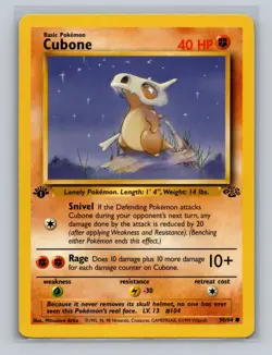2x Pokemon TCG (1x Cubone 50/64 & 1x Cubone 1st Edition) Jungle Common LP/NM - Image 2