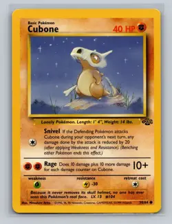2x Pokemon TCG (1x Cubone 50/64 & 1x Cubone 1st Edition) Jungle Common LP/NM - Image 4