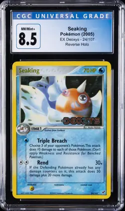 2005 POKEMON EX DEOXYS #24 SEAKING-REVERSE FOIL CGC 8.5 - Image 1