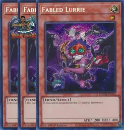 Yugioh! 3x Fabled Lurrie BLMM-EN104 Secret Rare 1st Ed NM - Image 1