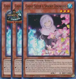 Yugioh! 3x Ghost Sister & Spooky Dogwood Alt Art RA03-EN020 Super Rare 1st Ed NM - Image 1