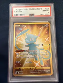 Pokemon Mew Gold TCG Celebrations Card 25/25 PSA 10 - Image 1