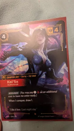 Riftbound TCG Origins Kaisa Survivor Card Champion Rare 039/298 Foil - LoL 39 - Image 1