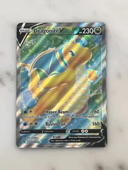Pokemon TCG Dragonite v Full Art Ultra Rare Holo Card 076/078 NM Condition - Image 1