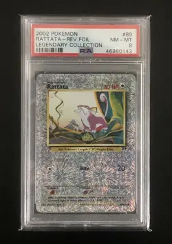 POKEMON RATTATA REVERSE FOIL LEGENDARY COLLECTION PSA 8 - Image 1