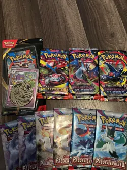 16 Pokemon TCG Booster Pack Lot Assorted with 1 Promo And Coin Pack! - Image 2