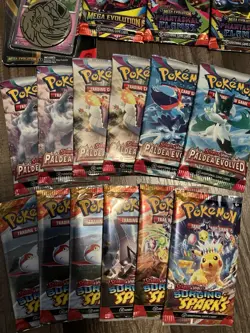 16 Pokemon TCG Booster Pack Lot Assorted with 1 Promo And Coin Pack! - Image 3
