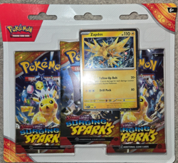 Pokemon TCG Scarlet & Violet Surging Sparks 3-Pack Blister |Zapdos BRAND NEW - Image 1
