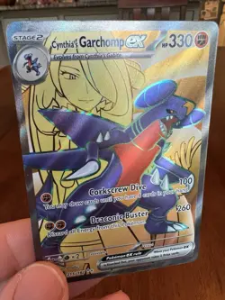 Pokemon TCG Cynthia's Garchomp EX 215/182, NM-Ultra Rare, Destined Rivals - Image 2