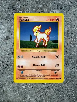 Pokemon TCG Cards SHADOWLESS Base Set Ponyta 60/102 LP - Image 1