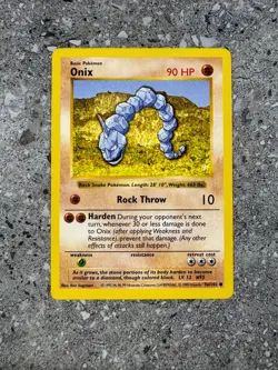 Pokemon TCG Cards SHADOWLESS Base Set Onix 56/102 NM - Image 1
