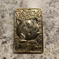Vtg 99' Nintendo Jigglypuff 24k Gold Plated Metal Card #39 Pokemon Burger King* - Image 1
