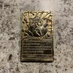 Vtg 99' Nintendo Jigglypuff 24k Gold Plated Metal Card #39 Pokemon Burger King* - Image 2