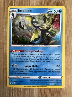 Inteleon - 058/202 - Pokemon Sword & Shield Base Set Cosmos Holo Rare Card NM - Image 1