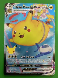Pokemon TCG Celebrations Flying Pikachu VMAX Ultra Rare Holo Card 07/025 Mint - Image 1