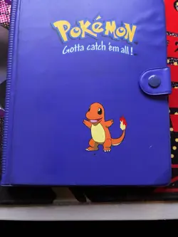 Vintage 1999 Pokemon Charmander Blue 4 Pocket 28 Page Trading Card Binder Rare - Image 3