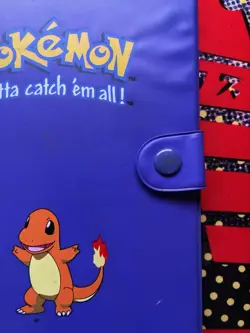 Vintage 1999 Pokemon Charmander Blue 4 Pocket 28 Page Trading Card Binder Rare - Image 4