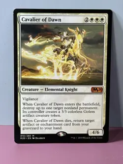 Magic: The Gathering Cavalier of Dawn Core Set 2020 Foil Mythic White Creature - Image 1